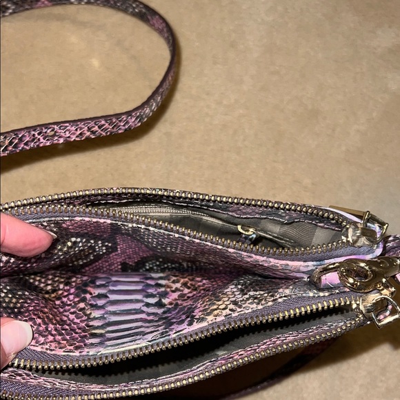 Brahmin Exotic Pink and Black Crossbody Bag - Picture 8 of 9